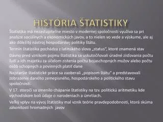 hist ria tatistiky