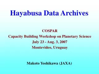 Hayabusa Data Archives
