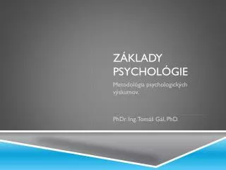 z klady psychol gie