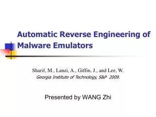 Automatic Reverse Engineering of Malware Emulators