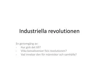 industriella revolutionen