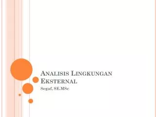 analisis lingkungan eksternal