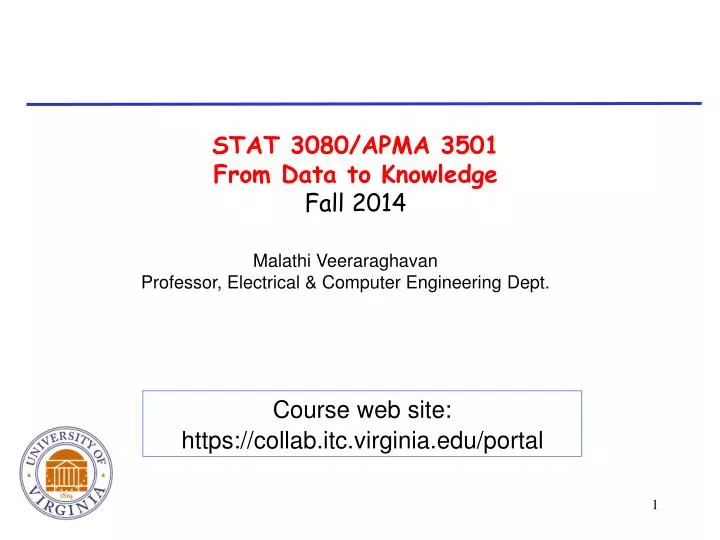 stat 3080 apma 3501 from data to knowledge fall 2014