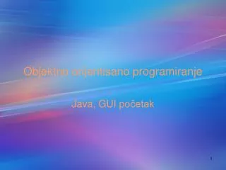 objektno orijentisano programiranje