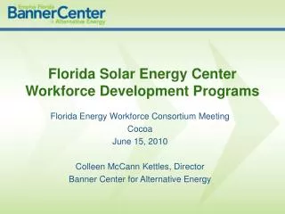 Florida Solar Energy Center Workforce Development Programs