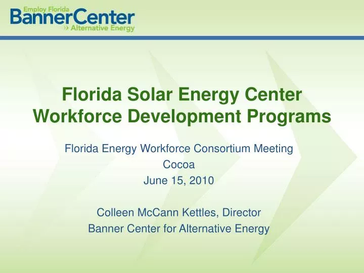 florida solar energy center workforce development programs