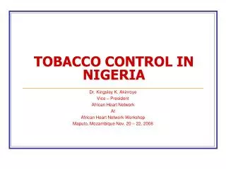 TOBACCO CONTROL IN NIGERIA
