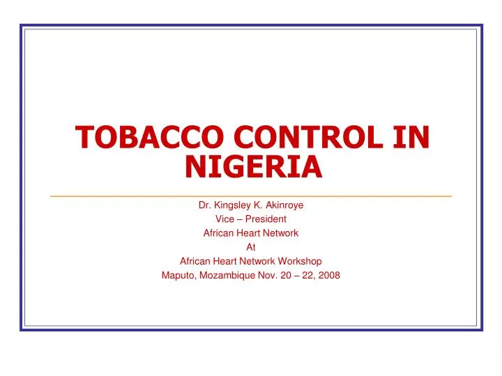 tobacco control in nigeria