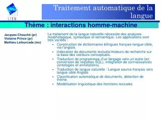 traitement automatique de la langue