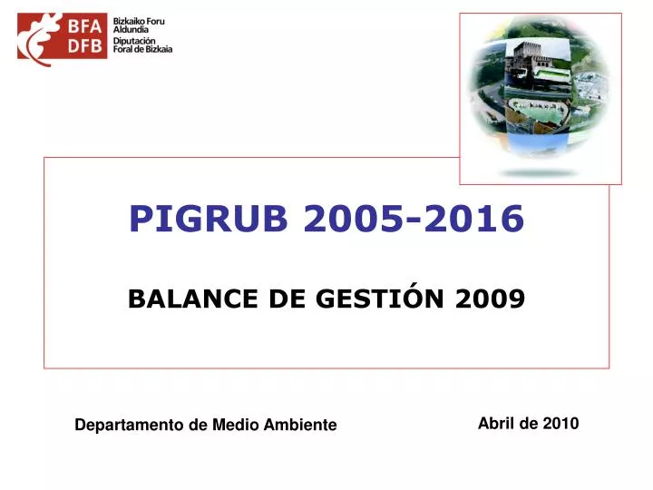 pigrub 2005 2016 balance de gesti n 2009