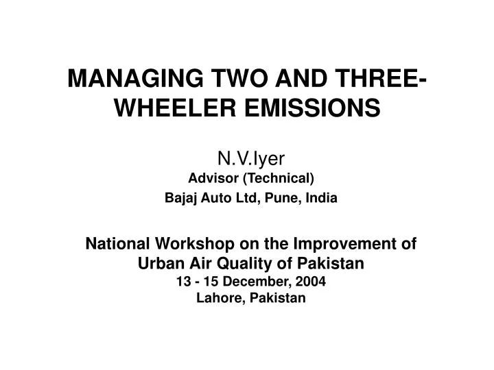 managing two and three wheeler emissions