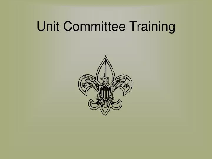 unit committee training