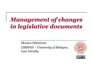 Management of changes in legislative documents