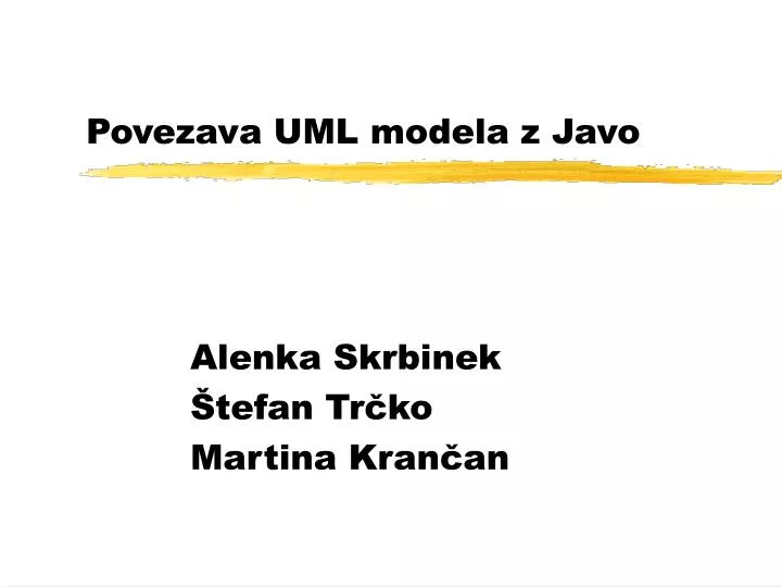 povezava uml modela z javo