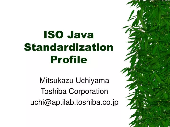iso java standardization profile