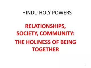 HINDU HOLY POWERS