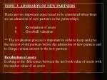 TOPIC 3: ADMISSION OF NEW PARTNERS - slide 1