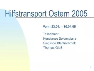 hilfstransport ostern 2005