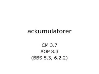 ackumulatorer