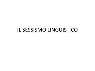 il sessismo linguistico