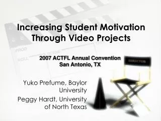 Increasing Student Motivation Through Video Projects