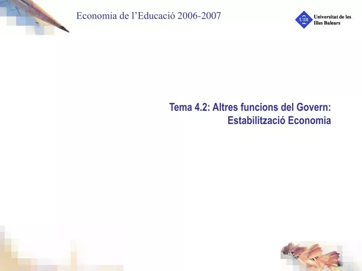 tema 4 2 altres funcions del govern estabilitzaci economia