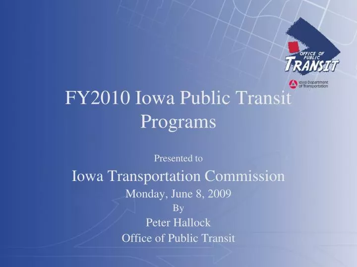 fy2010 iowa public transit programs