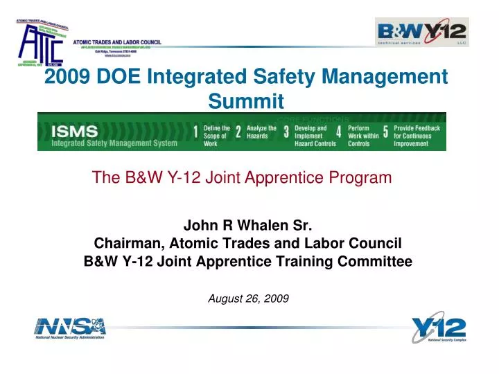 2009 doe integrated safety management summit