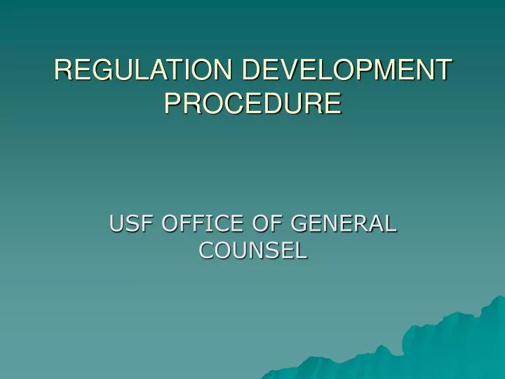 regulation development procedure
