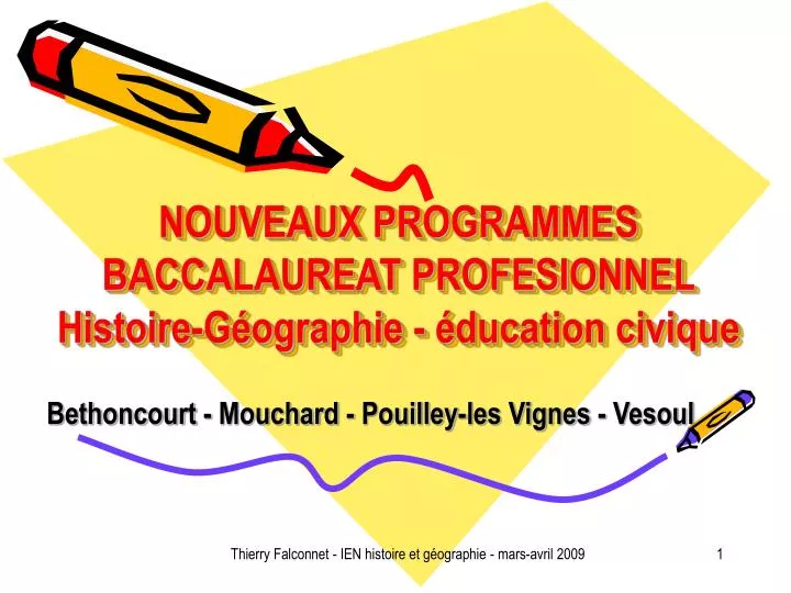 nouveaux programmes baccalaureat profesionnel histoire g ographie ducation civique