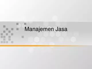 manajemen jasa