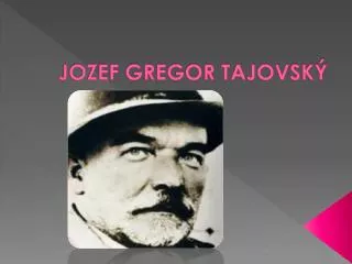 jozef gregor tajovsk