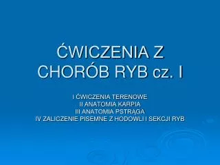 wiczenia z chor b ryb cz i