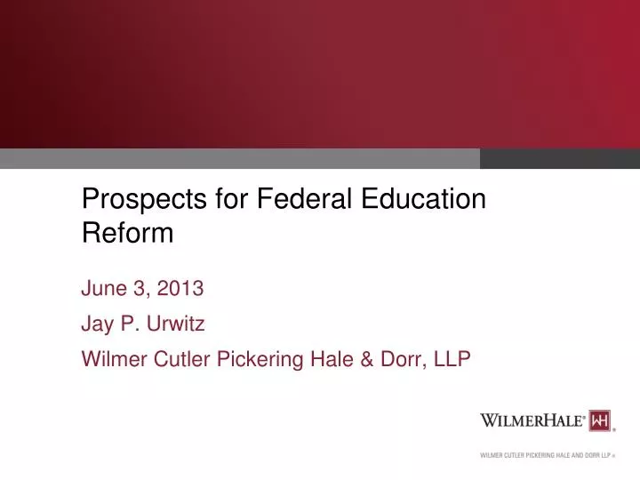 prospects for federal education reform