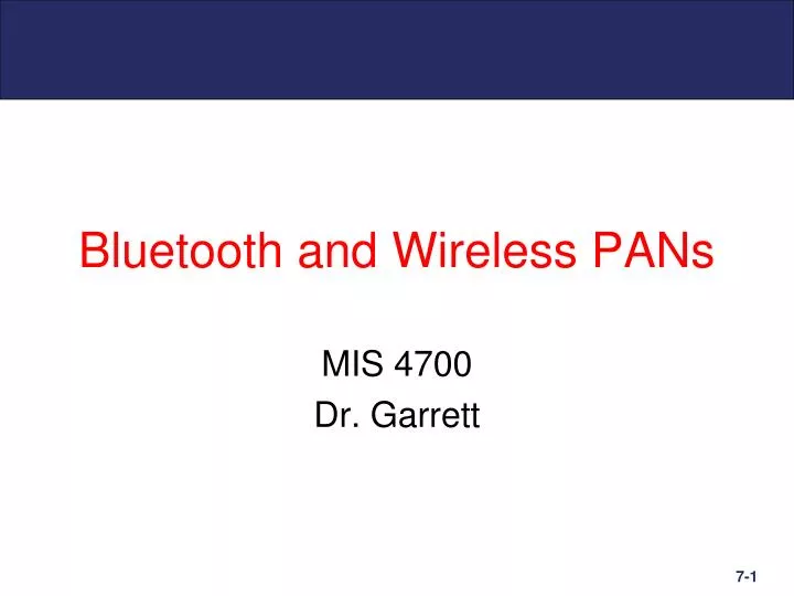 bluetooth and wireless pans