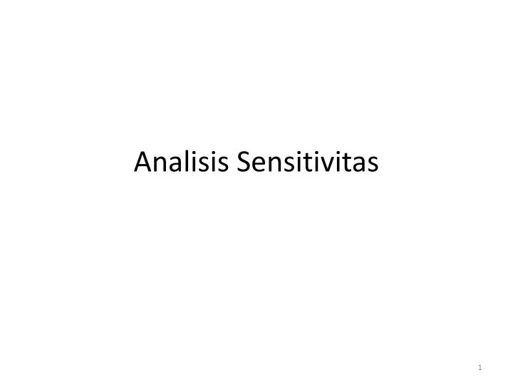 analisis sensitivitas