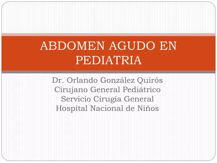 abdomen agudo en pediatria