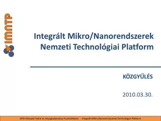 integr lt mikro nanorendszerek nemzeti technol giai platform