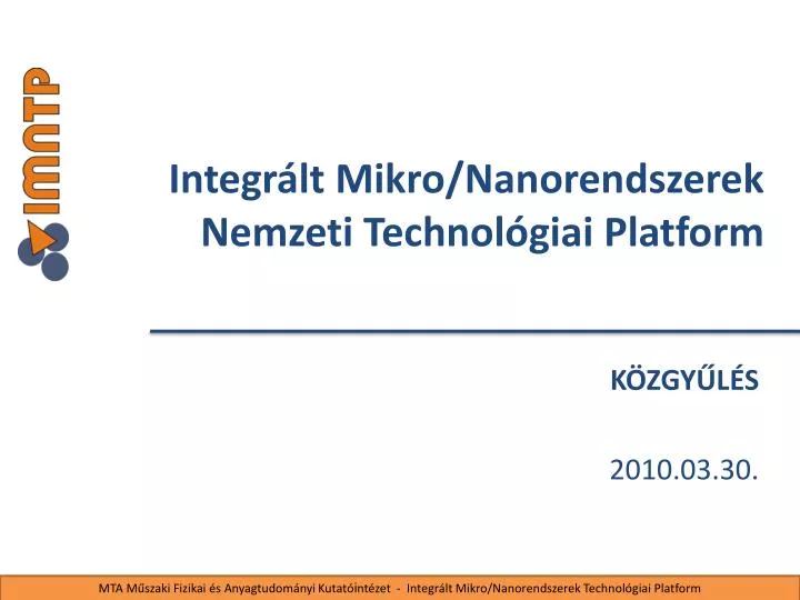 integr lt mikro nanorendszerek nemzeti technol giai platform