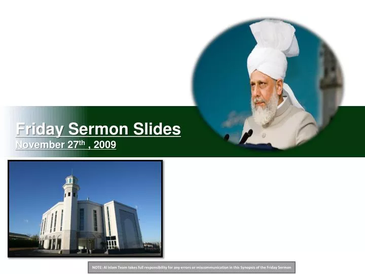 friday sermon slides november 27 th 2009