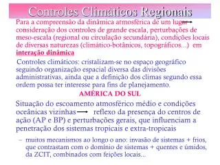 controles clim ticos regionais