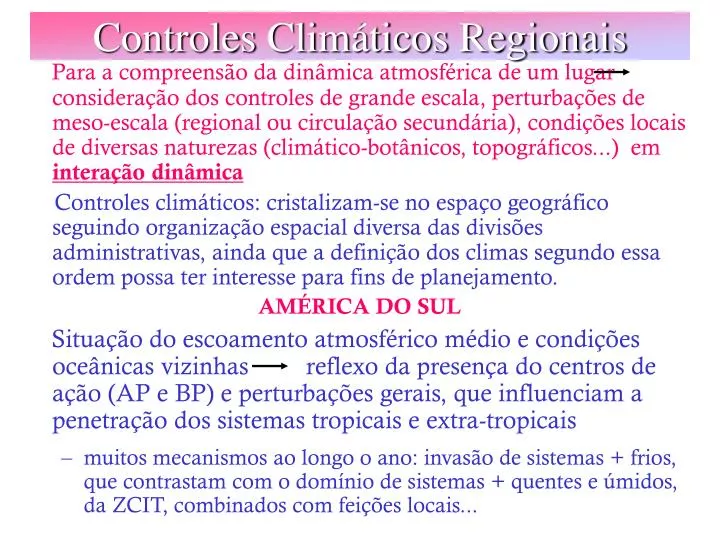 controles clim ticos regionais