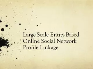 Large -Scale Entity-Based Online Social Network Profile Linkage