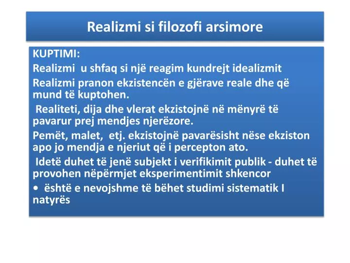 realizmi si filozofi arsimore