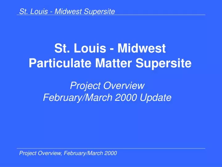 st louis midwest particulate matter supersite