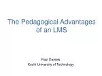 The Pedagogical Advantages of an LMS