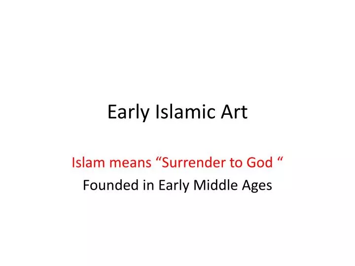 early islamic art