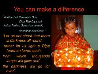 you can make a difference