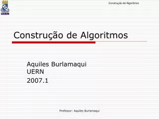 constru o de algoritmos