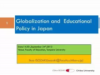 Globalization and Educational Policy in Japan